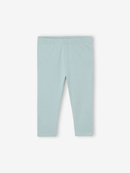 Set van 3 effen leggings Basics baby grijsblauw+oudroze - vertbaudet enfant 