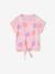 T-shirt fille imprimé noeud fantaisie manches courtes blanc+lavande+rose - vertbaudet enfant 