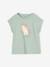 Tee-shirt motif fantaisie fille abricot+bleu grisé - vertbaudet enfant 