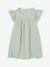 Robe fille gaze de coton brodée fleurs bleu pâle+corail+vanille+vert sauge - vertbaudet enfant 