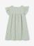 Robe fille gaze de coton brodée fleurs bleu pâle+corail+vanille+vert sauge - vertbaudet enfant 