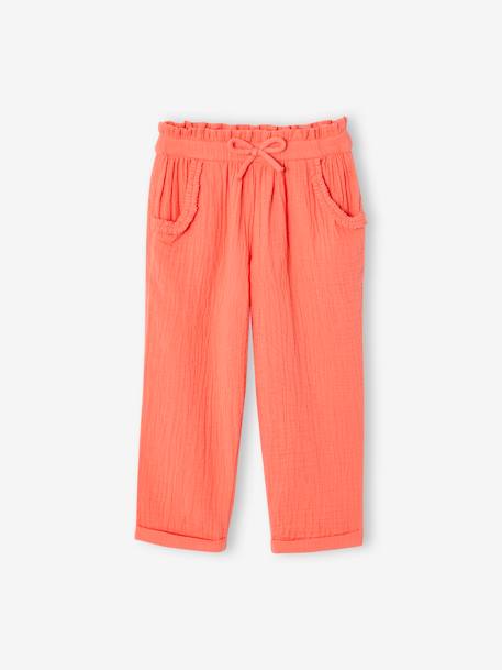 Fille-Pantalon-Pantacourt fille en gaze de coton 
