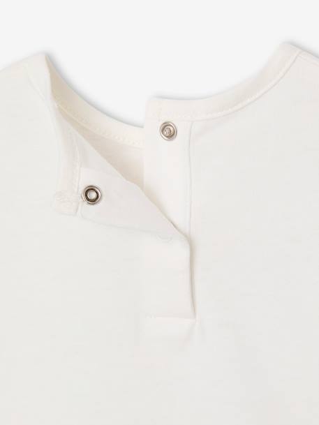 T-shirt baby peetvader / peetmoeder met drukknoopjes op de rug groengrijs+wit - vertbaudet enfant 