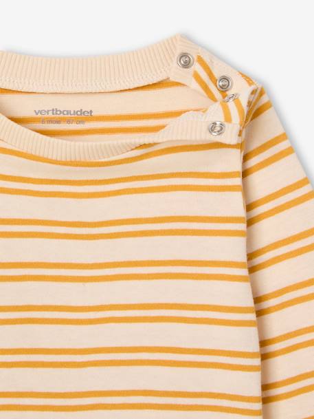 Babyset gestreept T-shirt en jeans tuinbroek double stone - vertbaudet enfant 