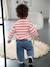 Pantalon large bébé fille denim léger ceinture imprimée double stone - vertbaudet enfant 