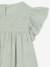 Robe fille gaze de coton brodée fleurs bleu pâle+corail+vanille+vert sauge - vertbaudet enfant 