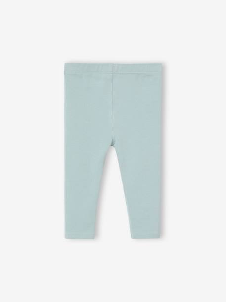 Set van 3 effen leggings Basics baby grijsblauw+oudroze - vertbaudet enfant 