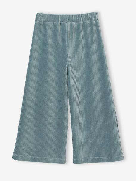 Pantalon fille large en velours anthracite+bleu grisé+chocolat+écru+kaki+marron+mauve+prune+rose - vertbaudet enfant 