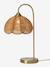 Lampe à poser fleur en rotin et pied en laiton or - vertbaudet enfant 
