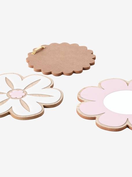 Set van 3 houten en plexiglazen wanddecoraties met bloemen rozen - vertbaudet enfant 