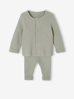-Ensemble bébé mixte gilet pantalon en tricot