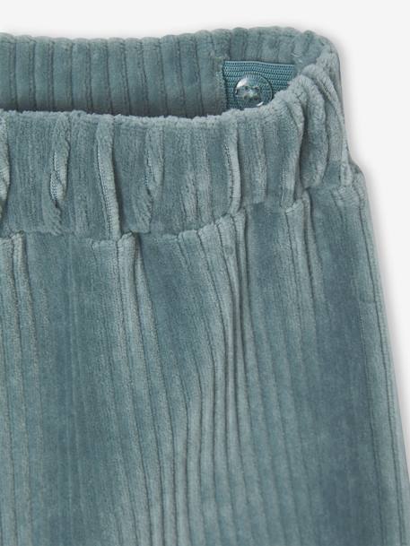 Pantalon fille large en velours anthracite+bleu grisé+chocolat+écru+kaki+marron+mauve+prune+rose - vertbaudet enfant 