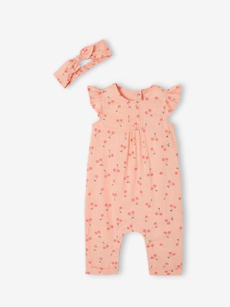 Bébé-Ensemble bébé fille combinaison + bandeau imprimés 