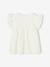 Blouse en gaze de coton brodée fille blanc+corail - vertbaudet enfant 