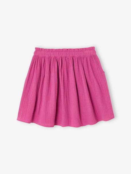 Kleurrijke rok van katoenen gaas voor meisjes beige+grijsblauw+oudroze+paars+rozen+saliegroen - vertbaudet enfant 