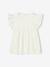 Blouse en gaze de coton brodée fille blanc+corail - vertbaudet enfant 