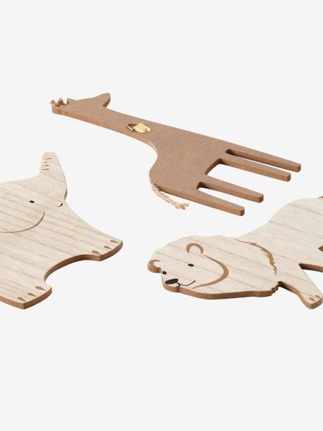 Lot de 3 décorations murales Animaux de la jungle beige - vertbaudet enfant 