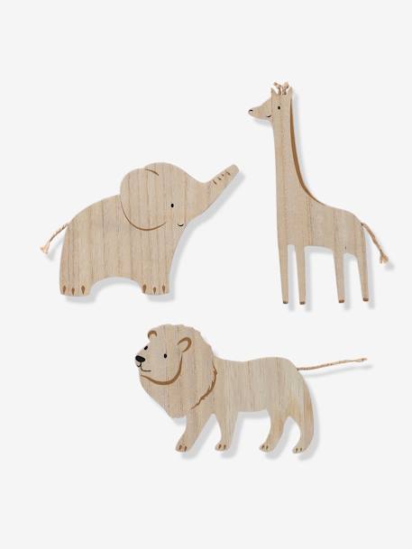 Lot de 3 décorations murales Animaux de la jungle beige - vertbaudet enfant 