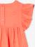 Blouse en gaze de coton brodée fille blanc+corail - vertbaudet enfant 