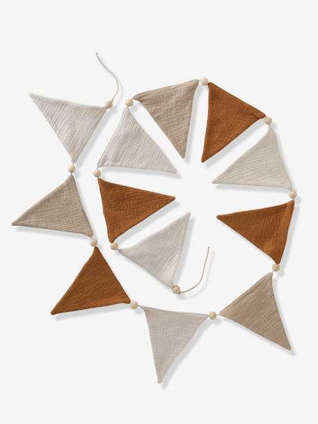 Guirlande fanions en gaze de coton cannelle+vert sauge - vertbaudet enfant 