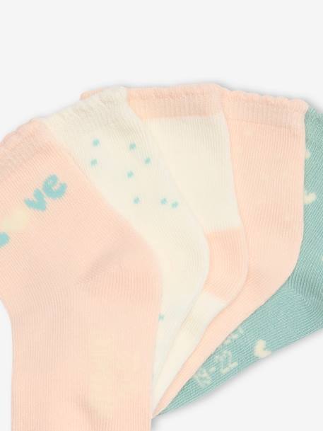 Lot de 5 paires de chaussettes 'love' bébé écru - vertbaudet enfant 