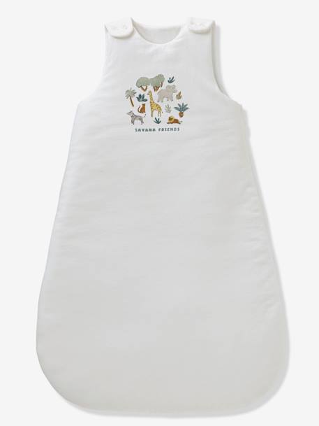Mouwloze slaapzak SAVANA wit, bedrukt - vertbaudet enfant 
