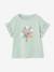 T-shirt fille motif fantaisie manches courtes volantées blanc+bleu ciel+mauve - vertbaudet enfant 