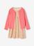 Set jurk + cardigan voor meisje rozen+zachtpaars - vertbaudet enfant 