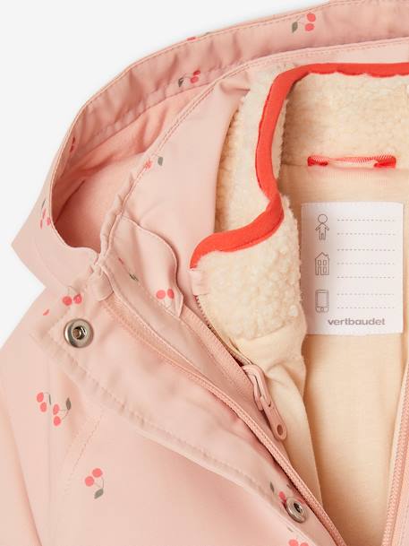 Parka fille 3 en 1 à capuche rose pâle - vertbaudet enfant 