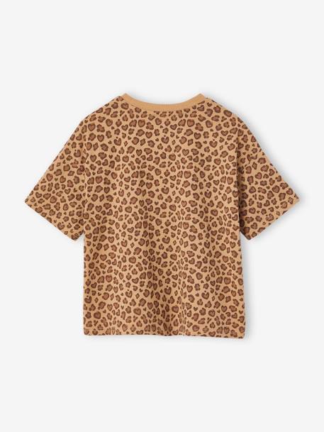 T-shirt fille imprimé manches courtes anthracite+beige+jaune pâle+sable - vertbaudet enfant 