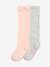 Lot de 2 paires de chaussettes hautes bébé rose poudré - vertbaudet enfant 