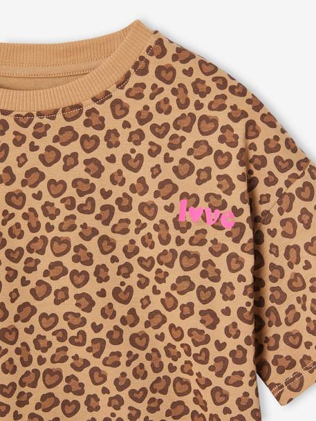 T-shirt fille imprimé manches courtes anthracite+beige+jaune pâle+sable - vertbaudet enfant 