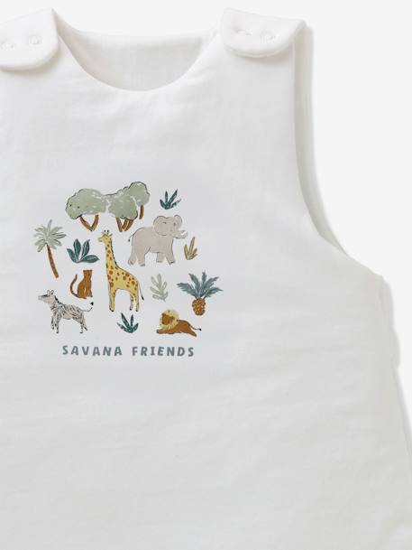 Mouwloze slaapzak SAVANA wit, bedrukt - vertbaudet enfant 