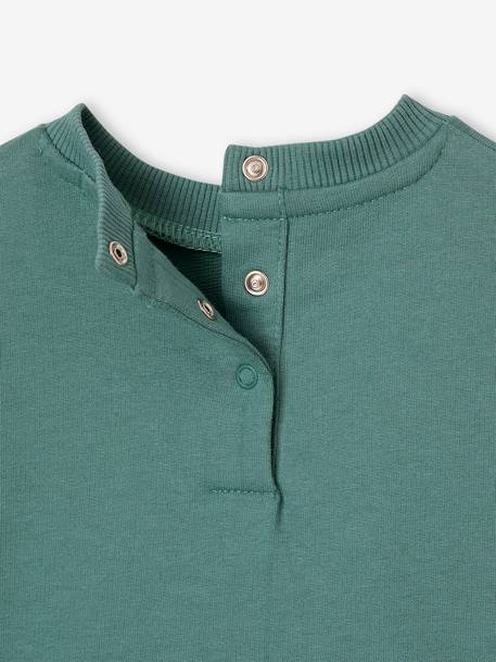 Gepersonaliseerd baby-sweatshirt met druk op de rug smaragdgroen - vertbaudet enfant 