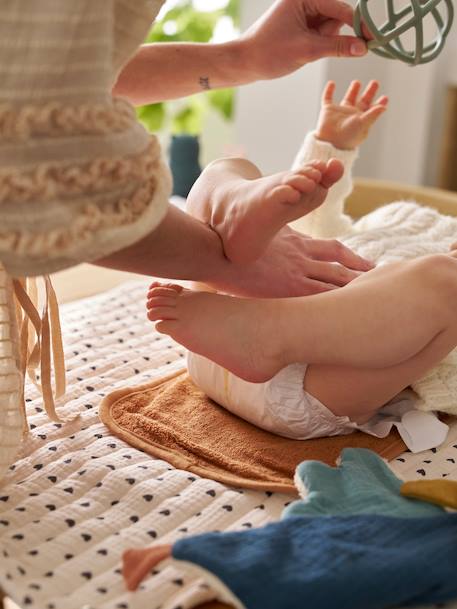 Tapis à langer de voyage écru+noisette - vertbaudet enfant 