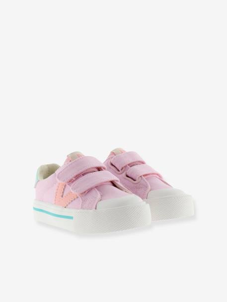Baskets enfant en toile couleur Tribu Tiras Lona bleu jean+rose - vertbaudet enfant 
