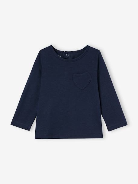 Lot de 3 t-shirts bébé fille manches longues écru+rayé rouge - vertbaudet enfant 