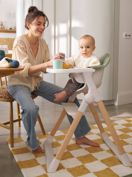 Chaise haute évolutive pliable CHILLSEAT vert sauge - vertbaudet enfant 