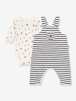 Baby-Babyset-Salopette- en bodyset voor baby PETIT BATEAU 