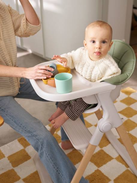 Chaise haute évolutive pliable CHILLSEAT vert sauge - vertbaudet enfant 