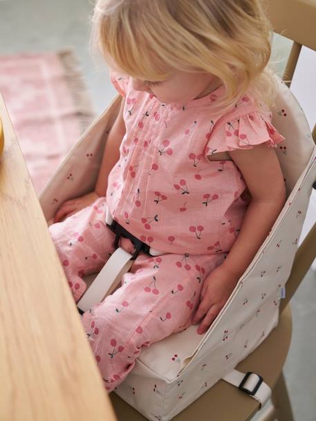 Rehausseur de chaise beige imprimé+blanc imprimé+bleu grisé+écru+GRIS+multicolore+noisette+noisette+rayé blanc+rose pâle - vertbaudet enfant 