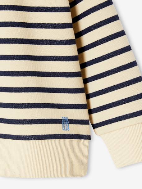 Gestreepte jongenssweater met capuchon marineblauw - vertbaudet enfant 