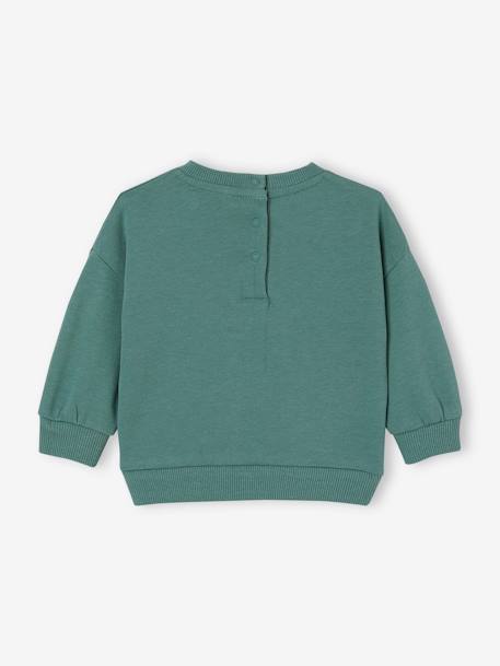 Gepersonaliseerd baby-sweatshirt met druk op de rug smaragdgroen - vertbaudet enfant 