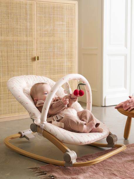 Transat avec arche Babydream beige imprimé+curry+gris/blanc+multicolore+tilleul - vertbaudet enfant 