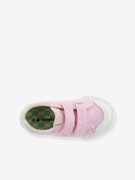 Baskets enfant en toile couleur Tribu Tiras Lona bleu jean+rose - vertbaudet enfant 
