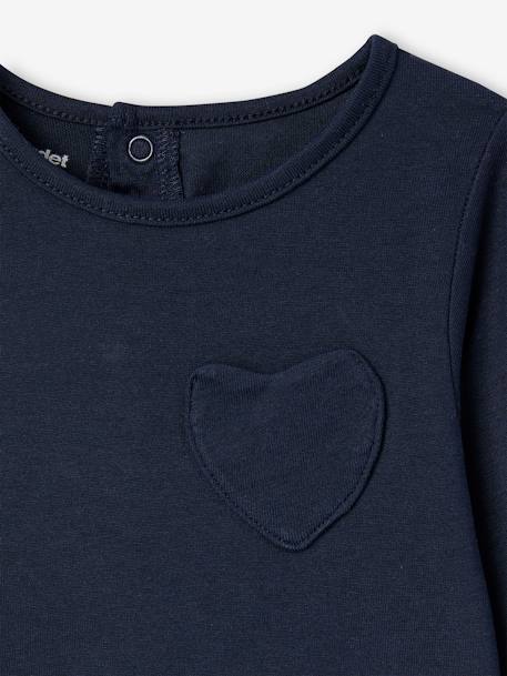 Set van 3 Basics T-shirts met lange mouwen ecru+rood, gestreept - vertbaudet enfant 