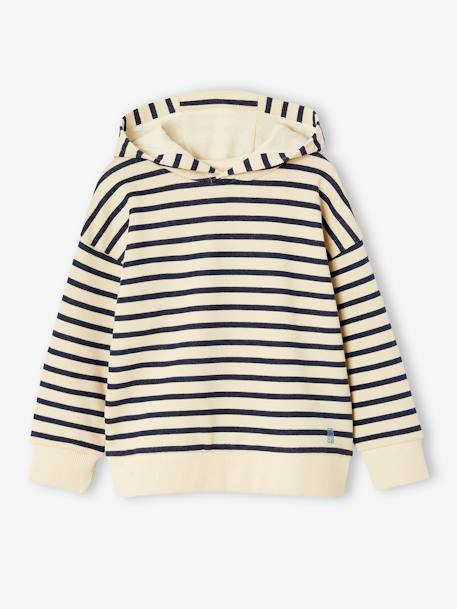 Sweat garçon à capuche rayé style marinière marine - vertbaudet enfant 