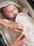 Plaid met capuchon voor baby van molton, gevoerd met pluche beige, bedrukt - vertbaudet enfant 