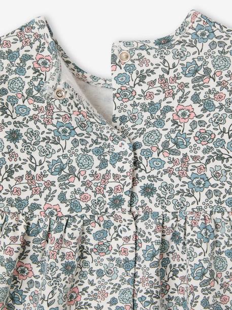 3-delig set jurk +vestje + haarband grijsblauw+groen+oudroze - vertbaudet enfant 