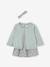 3-delig set jurk +vestje + haarband grijsblauw+groen+oudroze - vertbaudet enfant 